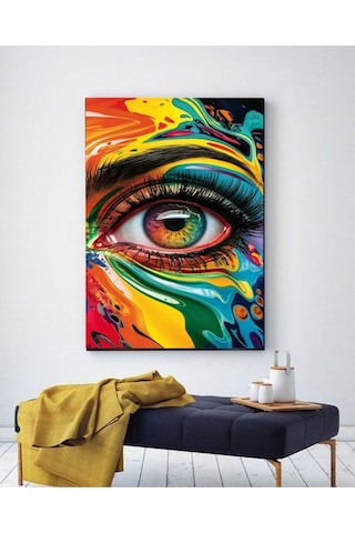 Renkli Tek Göz Tablo Kanvas Ev Duvar Salon Ofis Dükkan Hediyelik Dekarasyon Süsü Ölçü Seçiniz