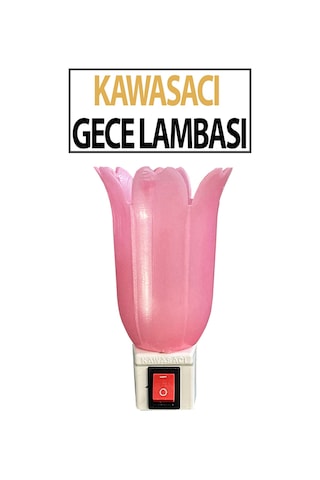 Nostaljik Pembe Gece Lambası, Flaşlı, Çıt Çıt Anahtarlı, 7 Watt Ampüllü, Şık Ve Kullanışlı Pembe