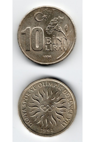 1994 Dünya Spor Ve Olimpik Düşünce Yılı Tedavül 10 Bin Lira Hat