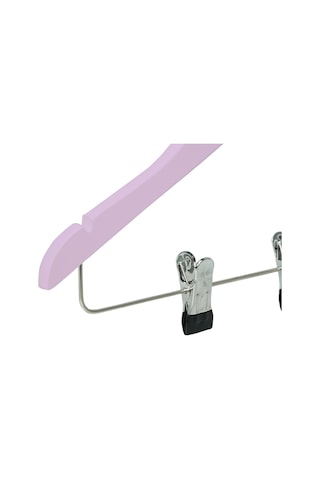 Nyn Ahşap KS/ÇM 3-7 Yaş Mandallı Çocuk Askısı Pembe Renk 4 Adet Pembe