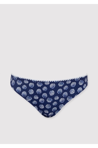 Mavi - Deniz Kabuğu Baskılı Lacivert Bikini Altı 1914061-80946