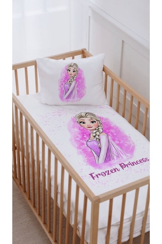 %100 Pamuk Anne Yanı Beşik Nevresim Takımı 60x100 Pembe Elsa