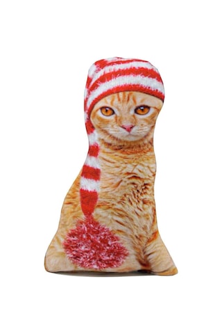 Canlı 3d Lüks Kedi Dekoratif Yastık Sarman Renkli
