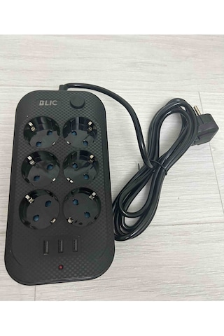 6'lı Çoklu Priz 2 Usb+1 Type-c Hızlı Şarj Girişli,termal Akım Ve Çocuk Korumalı, Uzatma Prizi 2 M