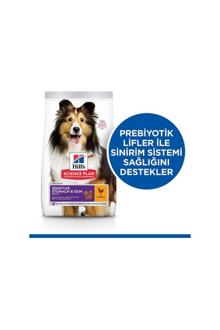 's Scıence Plan Hassas Deri & Mide Yetişkin Orta Irk Tavuklu Köpek Maması 14 Kg