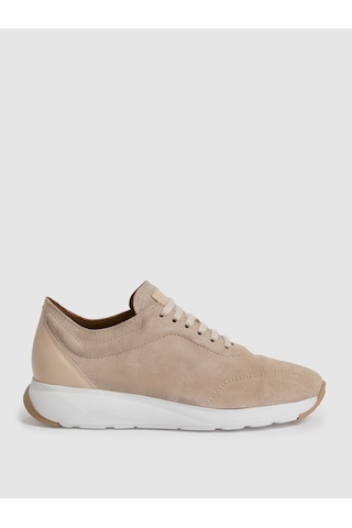Cacharel Bej %100 Deri Süet Sneaker Ayakkabı