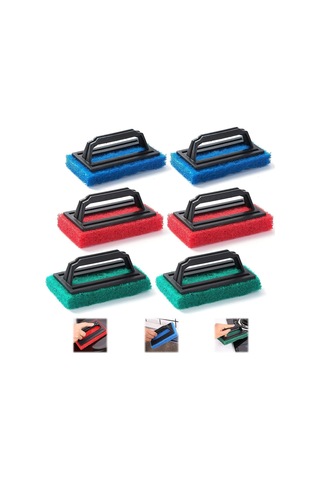 Cc Ggball Esinti 6 Parça Sünger Fırça Su Hattı Havuz Temizleme Fırçası Yüzme Havuzu Sünger Fırçası Plastik Havuz Fırçası Saplı Havuz Fırçası