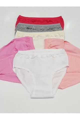 Tutku 0834 Kız Çocuk Ince Bel Pınar Bato-slip-külot - 12'li Kombin Çok Renkli