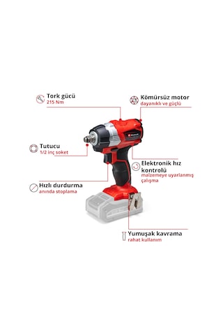 Einhell TP-CW 18 Li BL - Solo Kömürsüz Akülü Darbeli Somun Sıkma - 4510040