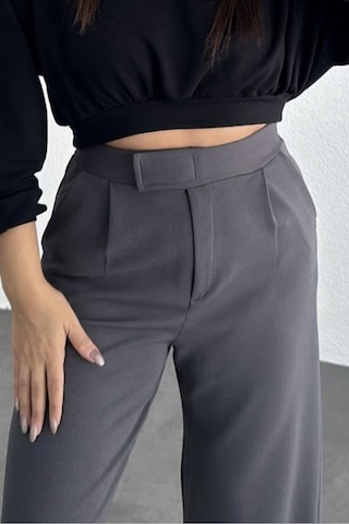 Bb Butik Basic Cırtlı Palazzo Pantolon Antrasit