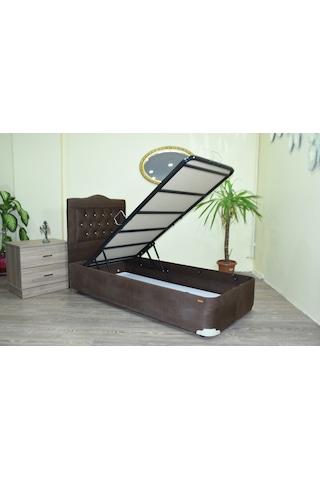 Bengimobilya Baza-Başlık Tay Tüyü Kahverengi Silin Kumaş Model Dolgun Kapitone (302654139)