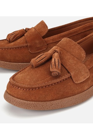 Hotiç Kadın Süet Deri Taba Püskül Detaylı Günlük Loafer 01ayh320530a370 01ayh320530a370