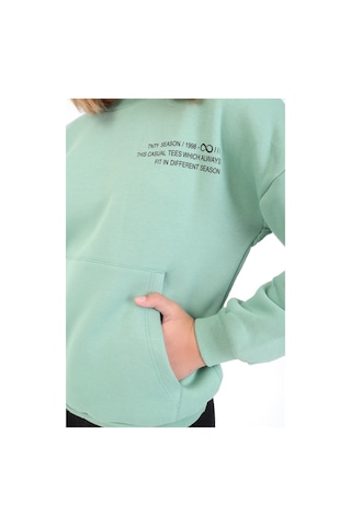 Toontoy Kids Toontoy Kız Çocuk Baskılı Sweatshirt Yeşil