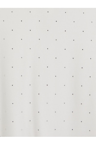Lcw Modest Beyaz Dik Yaka Taşlı Kadın Body