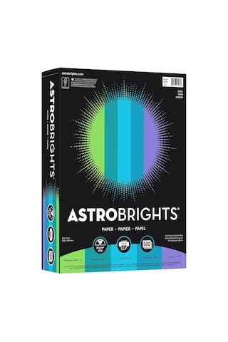 Astrobrights Renkli Kağıt - "cool" Çeşitlilik, 24 Lb Bond Ağırlığı, 8,5 X 11, Çeşitli Soğuk Renkler, 500/rea Genel