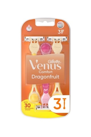 Gillette Venus 3 Tek Kullanımlık Tıraş Makinesi, Kadın, 3 Ejderha Meyvesi Kokulu Tıraş Makinesi
