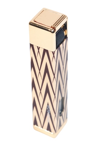 Parmida Tek Torch Pürmüz Gold-siyah Desenli Metal Puro Çakmağı