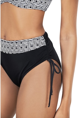 Endeep Kadın Büyük Beden Balenli Siyah Beyaz Desenli Bikini Takımı Siyah