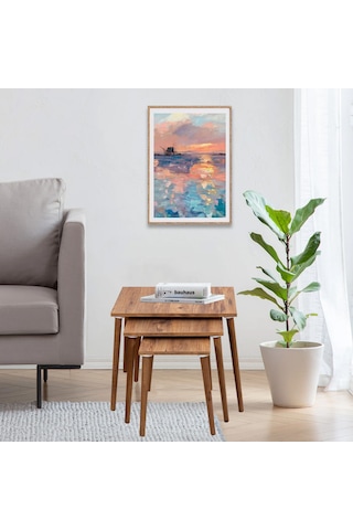 Neptün 3 Lü Zigon Sehpa Atlantik Çam