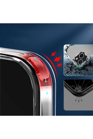 Apple Uyumlu iPhone 14 Kılıf Standlı Şeffaf Silikon Zore L-stand Kapak Renksiz