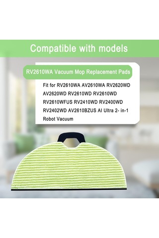 Teltree 8'li Robot Süpürge Mop Padı Seti - Yedek Temizleme Bezleri Yeşil