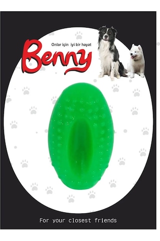 Benny Köpek Oyuncağı Sert Elips Top 8 X 4.5 Cm Yeşil