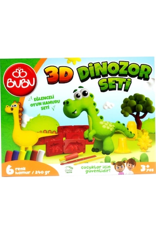 Bubu 3D Dinazorlar Oyun Hamuru Kalıpları ve Oyun Hamuru Seti