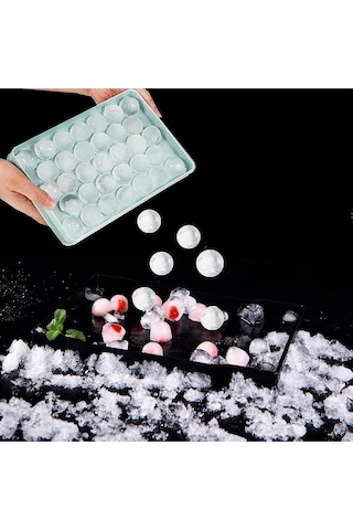 33 Bölmeli Yuvarlak Küre Buz Kalıbı Misket Buz Kalıbı Buz Topu Kapaklı Meyve Dondurma Kalıbı Plastik Diğer