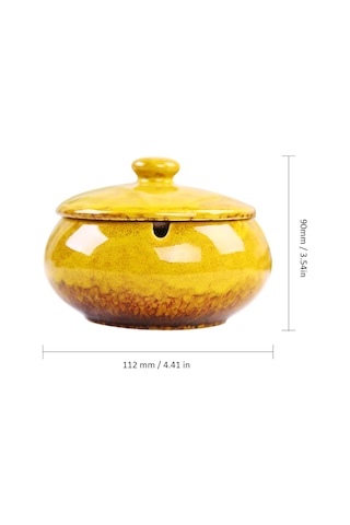 Yunboo Klasik Seramik Kapaçklı Tütünlük - Derin Kabuk, Sigara Yeri, Kaymaz Altı, Ev Dekorasyonu Kırmızı