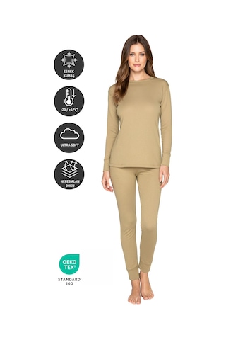 Thermoform Active Yetişkin Termal İçlik Set Kum Çok Renkli