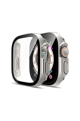 Forzacase Apple Uyumlu Watch Ultra / Ultra 2 49mm İle Önü Kapalı Ekran Korumalı Sert Rubber Kılıf - Fc015
