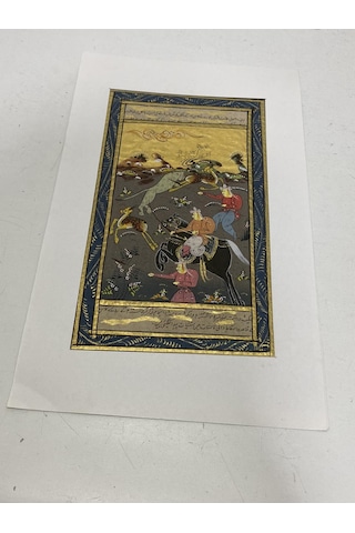 Cesur Şövalye Ve Yoldaşları Adlı El Yapımı Minyatür Resim 20,5x12 Cm