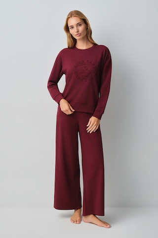 Suwen New Chapter Back To College Campus Pijama Üstü Wsh12510051020 Bordo