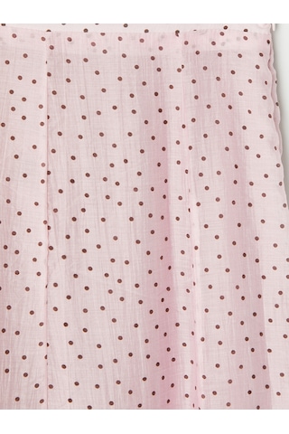 Lcw Modest Pembe Beli Lastikli Puantiyeli Kloş Etek
