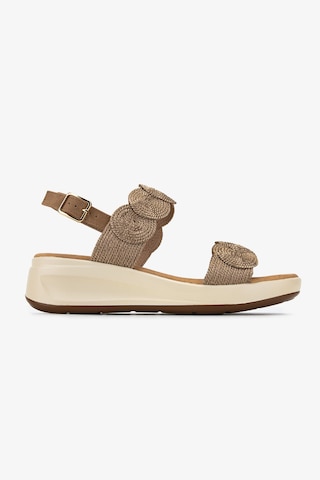 Valmenti Kadın Deri & Tekstil Camel Düz Sandalet 1141 1951-h21 Bn Sndlt Y26 Champagne Weave/cml Nbk