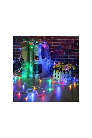 10 Mt 100 Ledli 8 Fonksiyonlu Karışık Renkli Rgb Led Lamba Beyaz