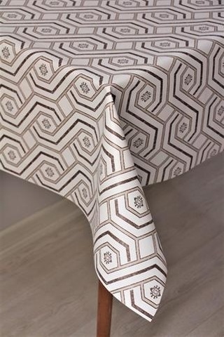 Elyaf Astarlı Silinebilir Pvc Muşamba Masa Örtüsü 1193-2çzgeskitme-kahverengi