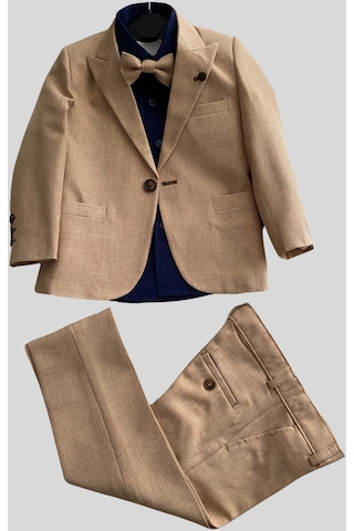 Premium Camel Ceketli Takım Elbise Hardal