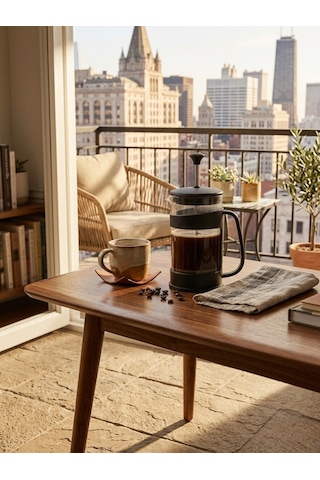 400 Ml French Press Borosilikat Cam Kahve Ve Bitki Çayı Demleme Filtresi - Siyah