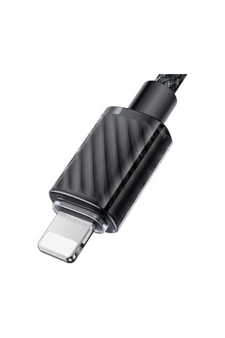Ca-3660 Crystal Serisi Type-c To Lightning 36w Pd Hızlı Şarj Ve Veri Aktarım Örgü Kablo Siyah 1.2m