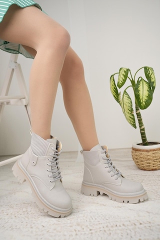 Nesil Shoes Dvm 5003 Gri Bağcıklı Kadın Bot-gri Gri