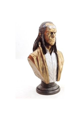 4 Adet Elrond Büst Küçük Polyester Dekoratif Vitrin Büstü, Sergileme Ve Sunum İçin Buste, Mannequin Bust Sarı