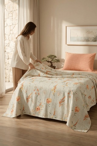 La Notte Autumn Garden Tek Kişilik 3 Parça Pike Takımı 160x230 + 100x200 + 50x70 Cm Çok Renkli