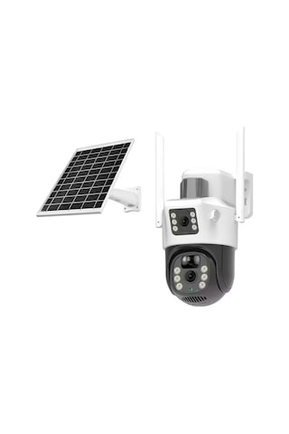 C4 V380 Pro 4mp Çift Lens Solar 4g Sim Kartlı Btk Kayıtlı Ptz Güvenlik Kamerası