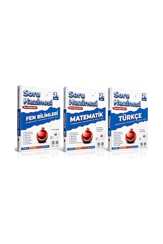 Nartest Yayınları 7. Sınıf Fen Bilimleri - Mateamatik - Türkçe Soru Hazinesi Seti Yeni Müfredat 3 Kitap