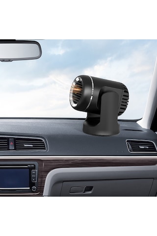 Geeksen 12V Araç Isıtıcı Buz Çözme ve Hava Temizlemeli Buğu Çözücü Siyah