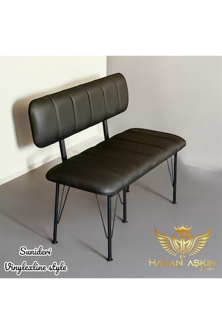 By Hakan Aşkın Siyah Metal Ayaklı Metal Alt Kasalı Sunideri Vinylexline Style 2025 Sırtlı Bench & Bank Siyah Deri Siyah Deri Sunideri