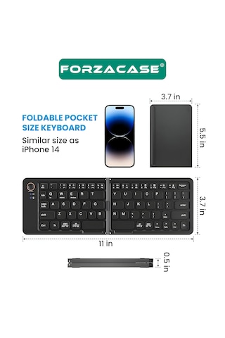 Forzacase Şarjlı Katlanabilir Kablosuz Bluetooth Klavye Fc1030