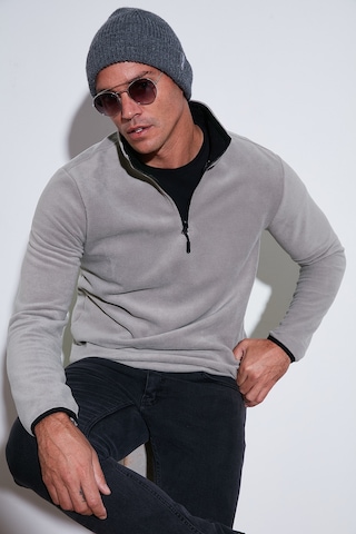 Buratti Slim Fit Yarım Fermuarlı Dik Yaka Erkek Polar 5906003 Gri