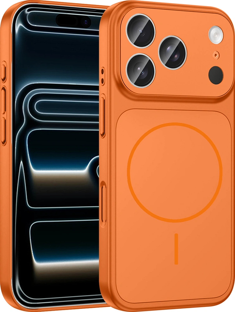 İphone 17 Pro Kılıf M-safe Şarj Özellikli Kamera Korumalı Formen Kılıf Turuncu